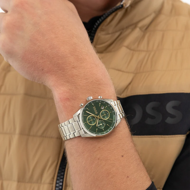 Hugo Boss Grand Prix 44 Montre Homme En Argent HB1514266