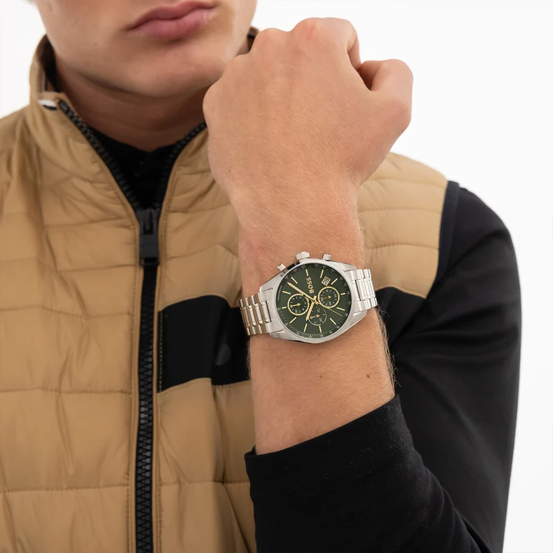 Hugo Boss Grand Prix 40 Montre Homme En Argent HB1514265