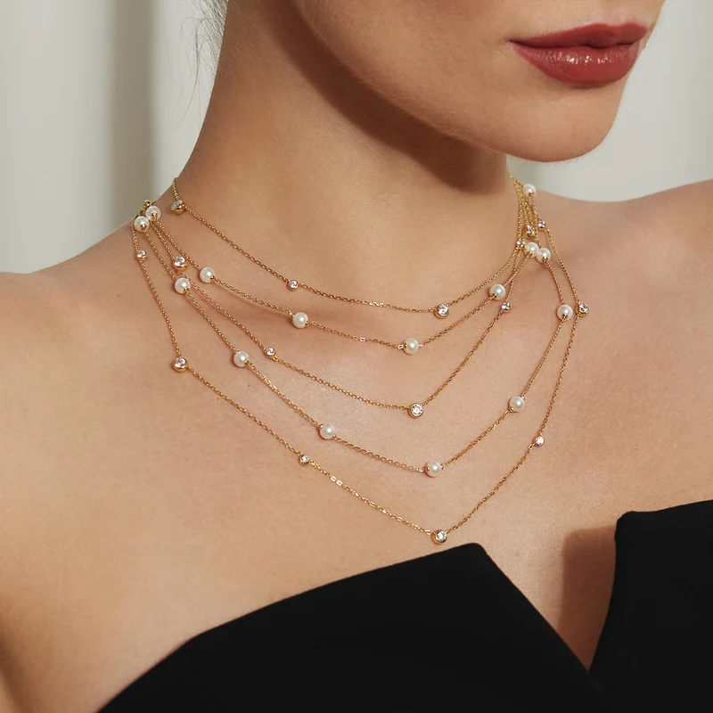 Ania Haie Miss Dainty Collier De Perles Couleur Or AH-N065-03G