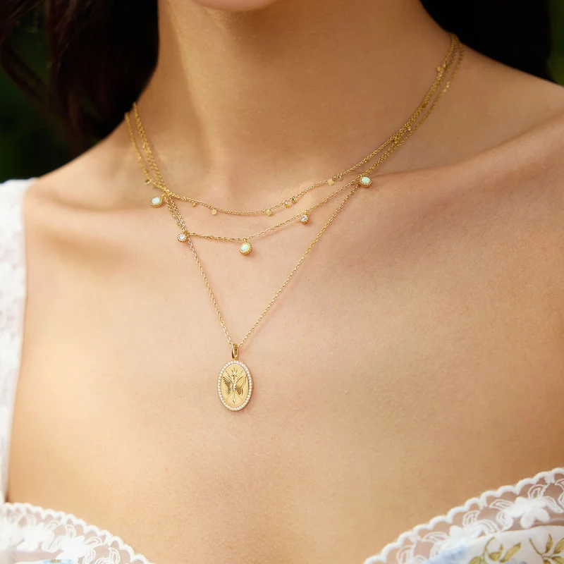 Ania Haie Sunny Sparkler Collier De Station D'Opale De Kyoto De Couleur Or AH-N064-03G