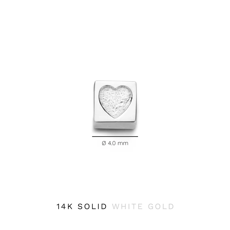 Isabel Bernard Saint Germain Falie breloque cube en Or blanc 14 carats IB350048