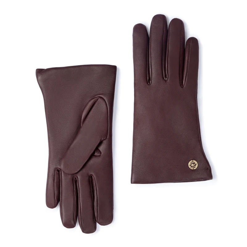 Isabel Bernard Honoré Eleanor gants marron foncé en cuir de chèvre IB67000-331-8