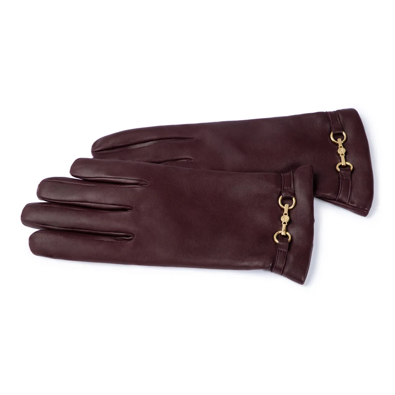 Isabel Bernard Honoré Marcelia gants bordeaux en cuir de chèvre IB67001-352-6.5