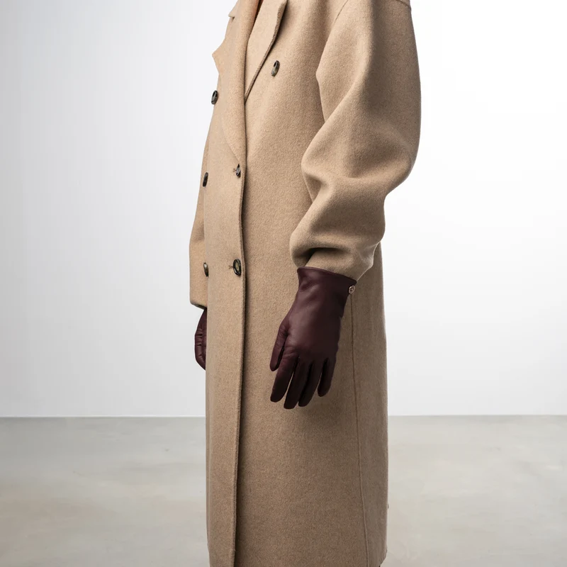 Isabel Bernard Honoré Eleanor gants bordeaux en cuir de chèvre IB67000-352-7.5