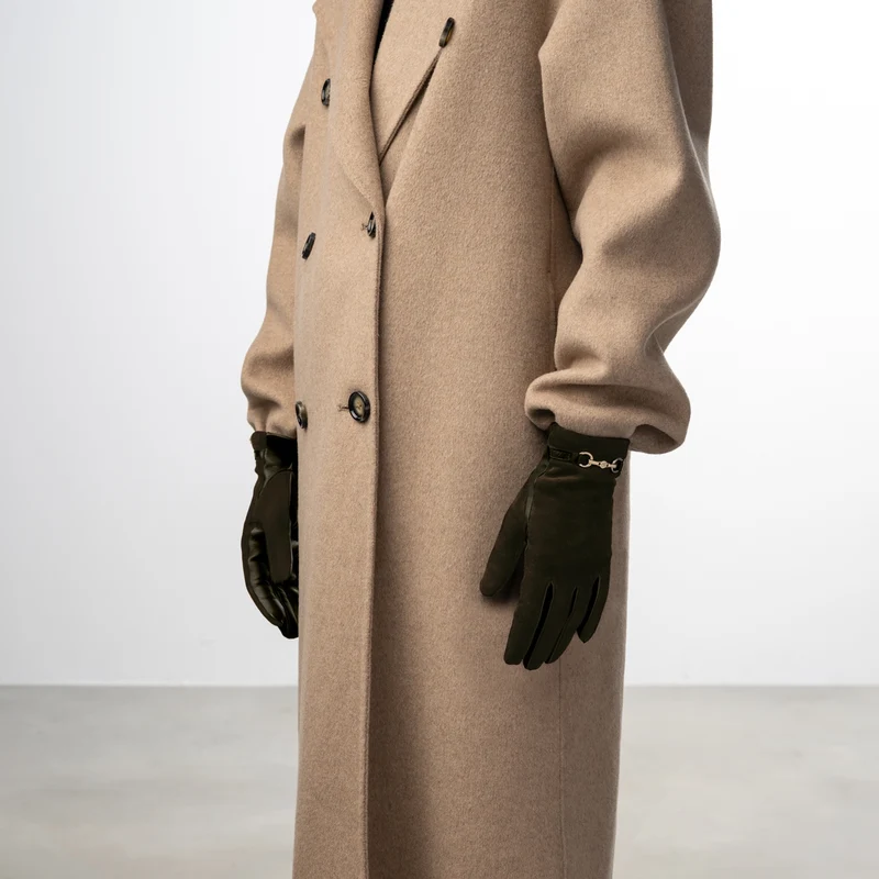 Isabel Bernard Honoré Marcelia gants marron foncé en daim de chèvre IB67001-131-6.5