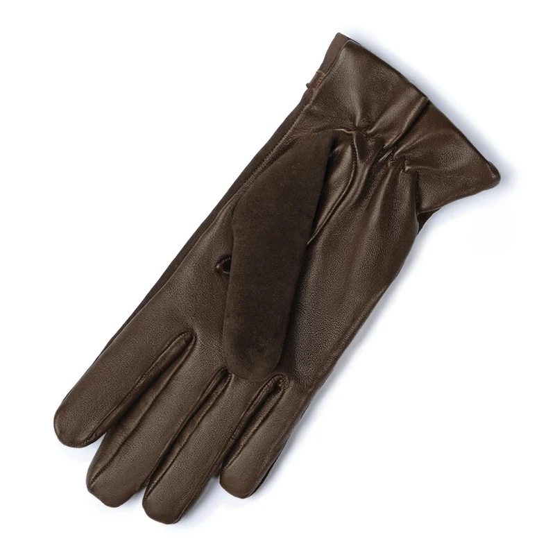 Isabel Bernard Honoré Marcelia gants marron foncé en daim de chèvre IB67001-131-6.5