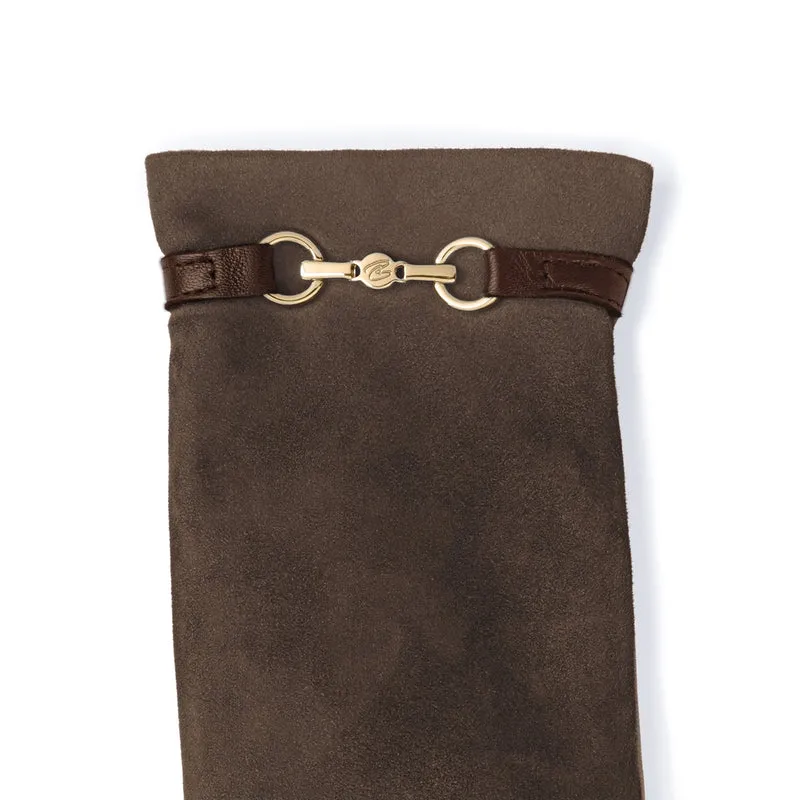 Isabel Bernard Honoré Marcelia gants marron foncé en daim de chèvre IB67001-131-6.5