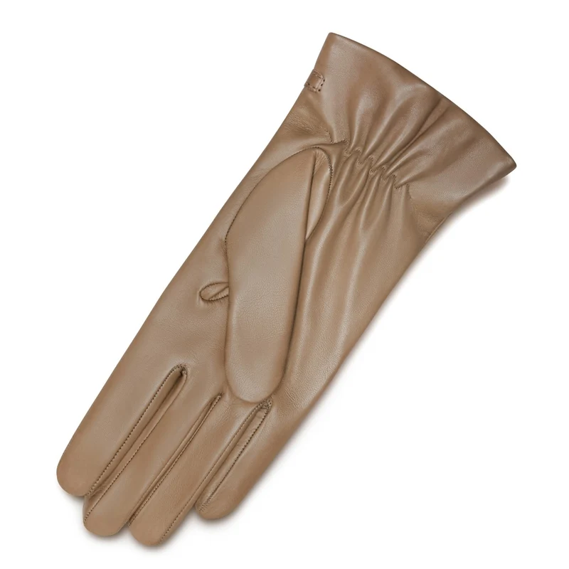 Isabel Bernard Honoré Gants Marcelia en cuir de chèvre taupe IB67001-378-6.5