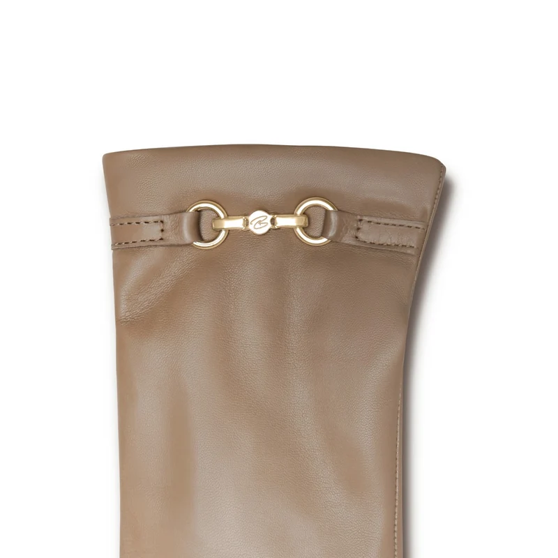 Isabel Bernard Honoré Gants Marcelia en cuir de chèvre taupe IB67001-378-6.5