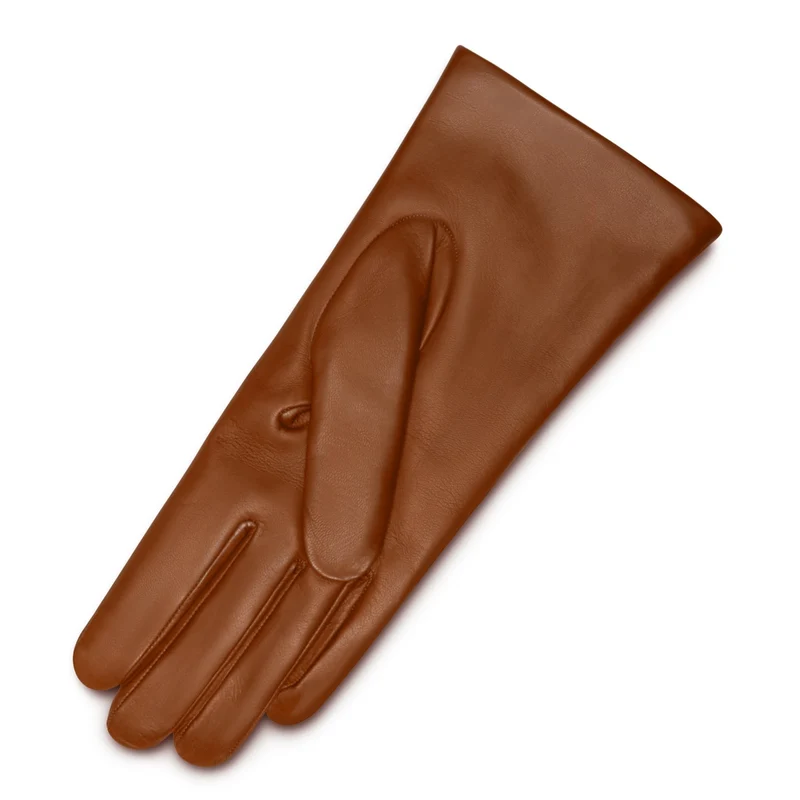 Isabel Bernard Honoré Eleanor cognac goatskin leather gloves IB67000-336-7