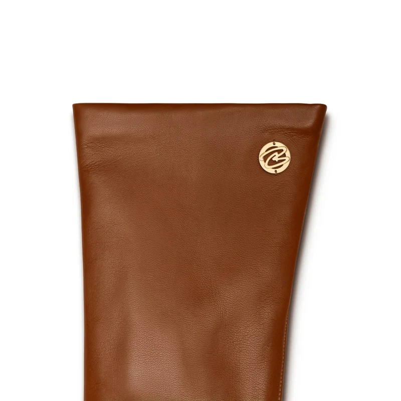 Isabel Bernard Honoré Eleanor cognac goatskin leather gloves IB67000-336-7