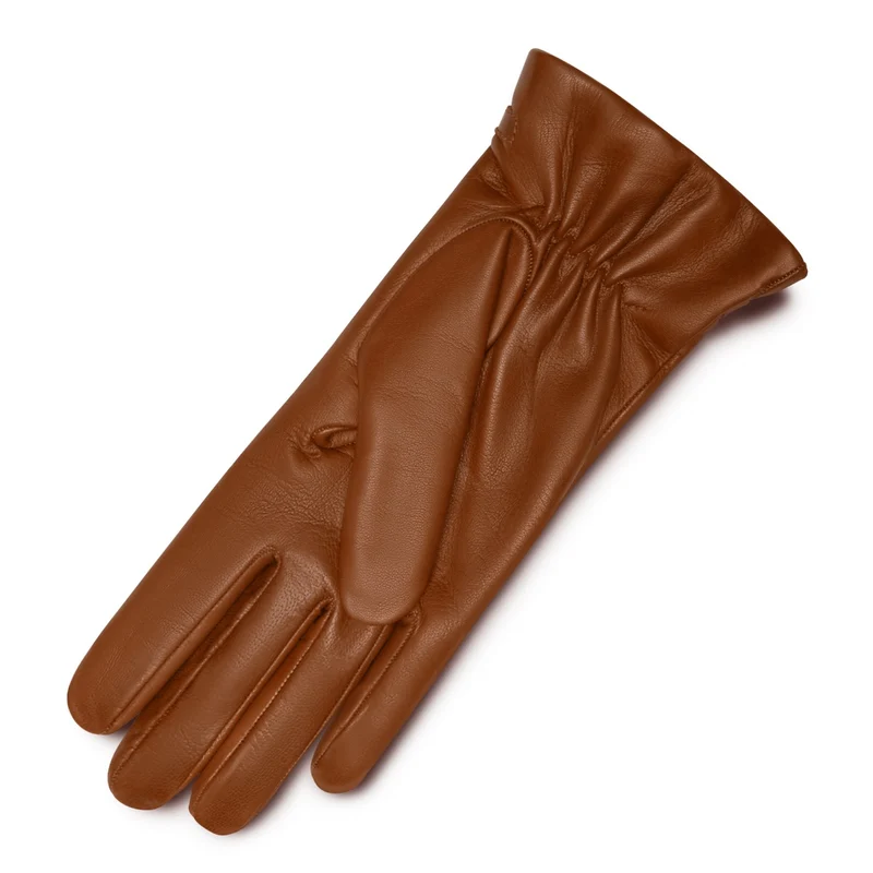 Isabel Bernard Honoré Gants Marcelia en cuir de chèvre cognac IB67001-336-7