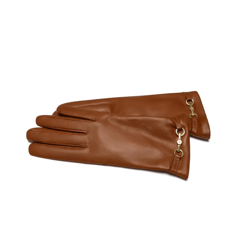 Isabel Bernard Honoré Gants Marcelia en cuir de chèvre cognac IB67001-336-7