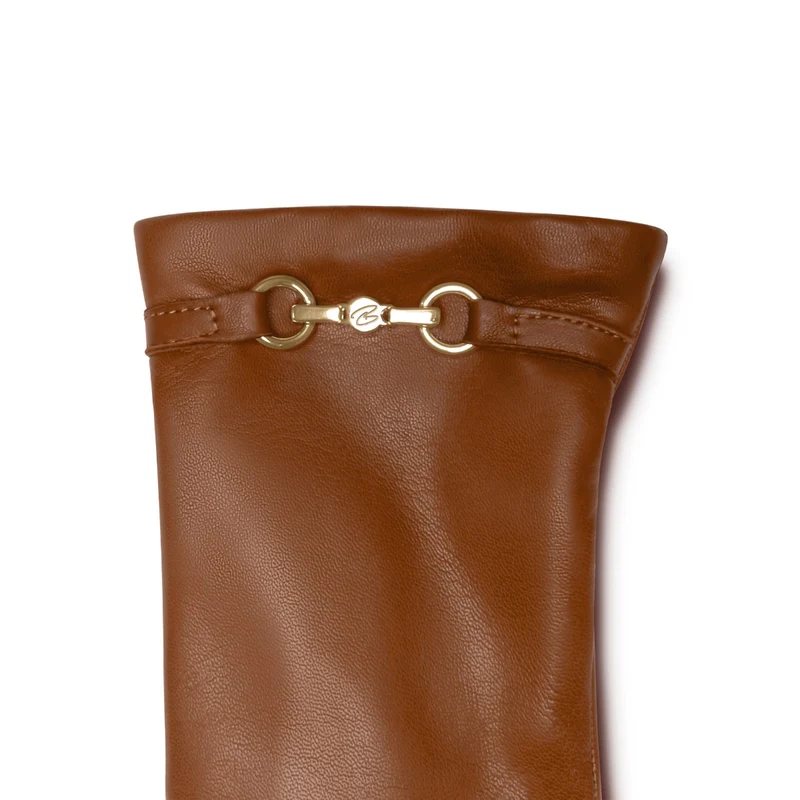 Isabel Bernard Honoré Gants Marcelia en cuir de chèvre cognac IB67001-336-7