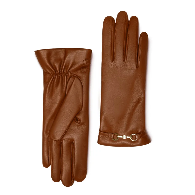 Isabel Bernard Honoré Gants Marcelia en cuir de chèvre cognac IB67001-336-7