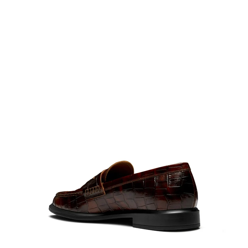 Isabel Bernard Mocassins Vendôme Blandine en cuir de veau marron croco IB51015-230-37