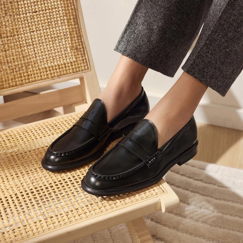 Isabel Bernard Vendôme Mocassins Blandine en cuir spazzolato noir IB51015-601-37