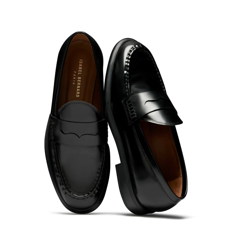 Isabel Bernard Vendôme Mocassins Blandine en cuir spazzolato noir IB51015-601-37