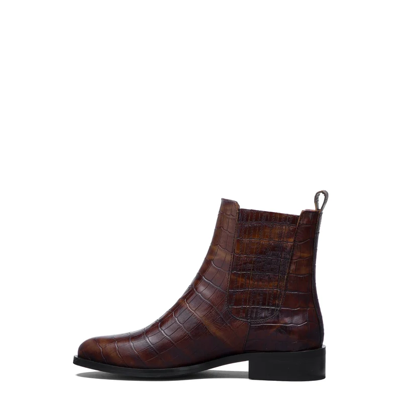 Isabel Bernard Vendôme Chey Bottines Chelsea brunes effet croco en cuir de veau IB53012-230-36