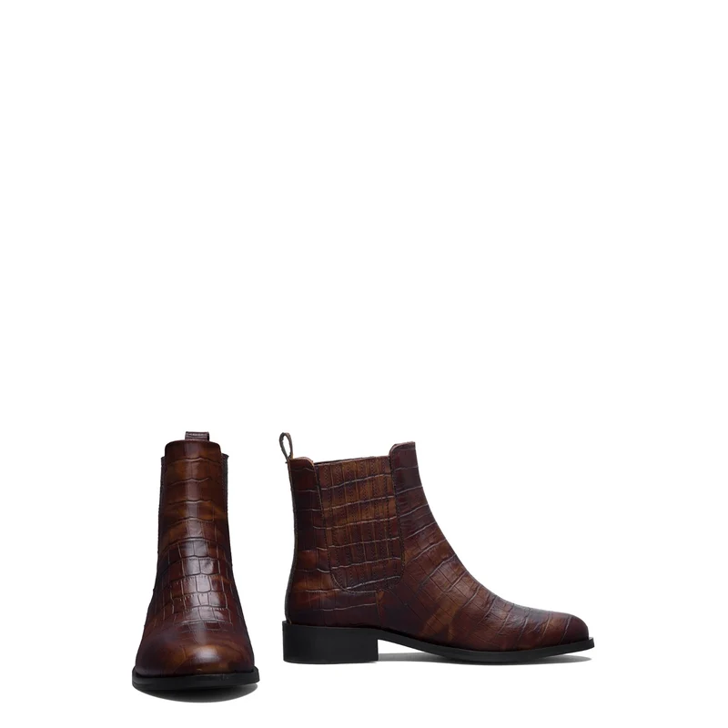 Isabel Bernard Vendôme Chey Bottines Chelsea brunes effet croco en cuir de veau IB53012-230-36
