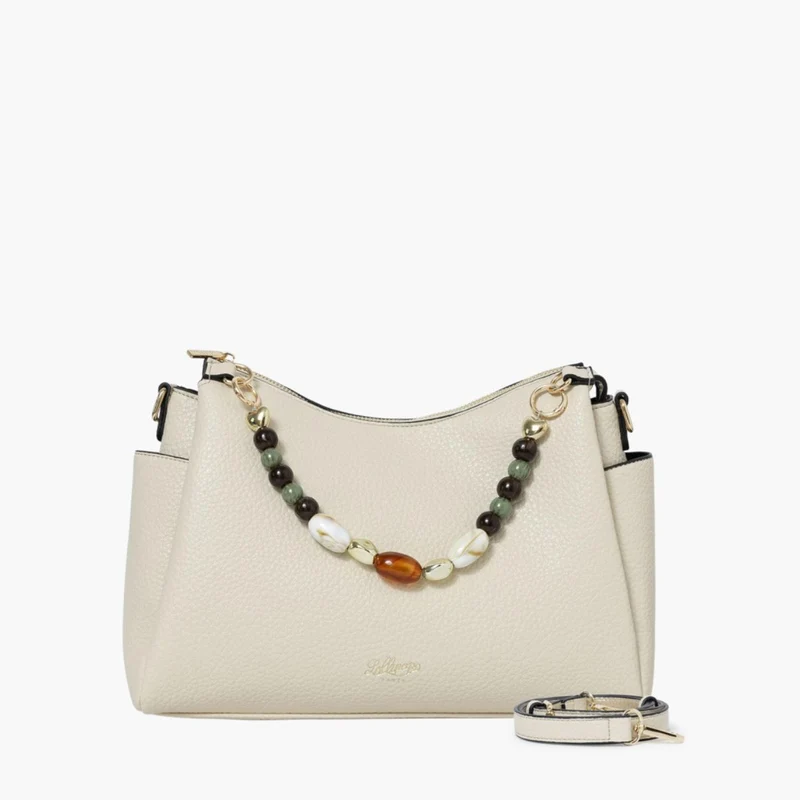 Grand sac porté épaule ivoire Stefie