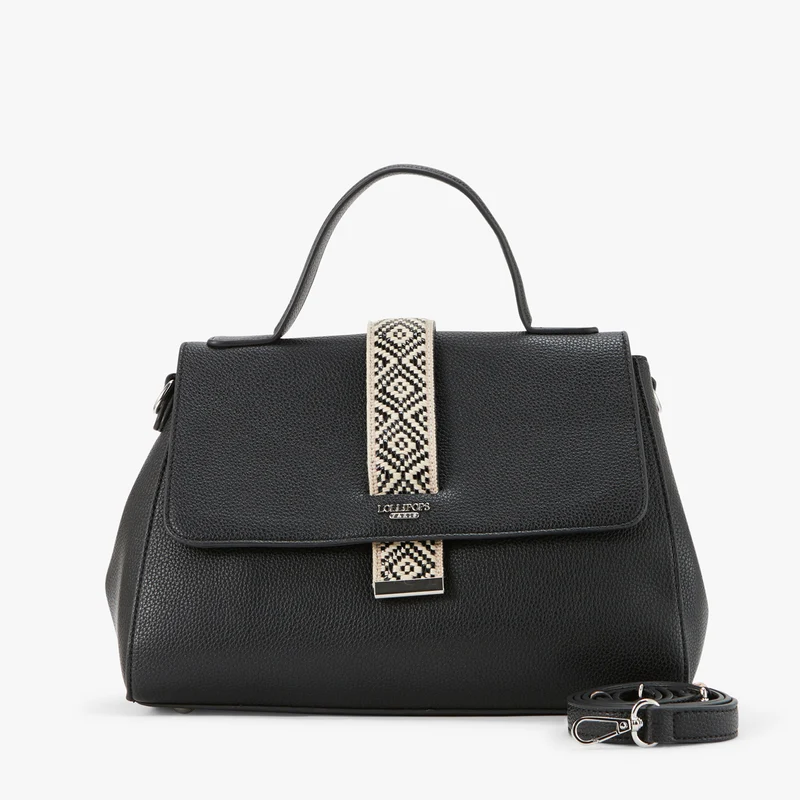 Grand sac porté épaule noir Pema