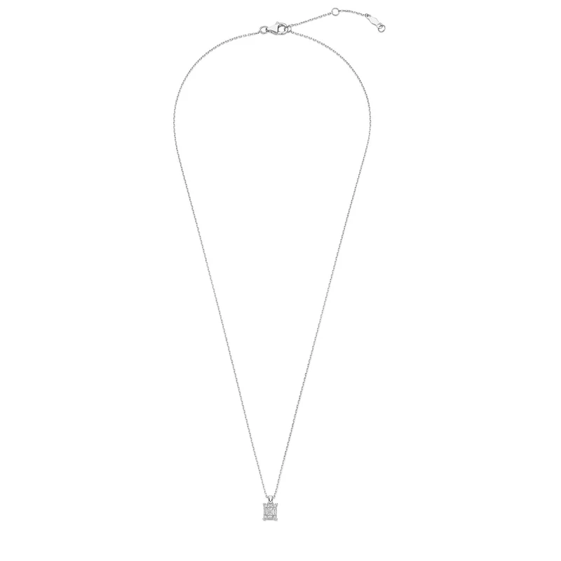 Isabel Bernard De la Paix Maxime collier en or blanc 14 carats avec diamant 0.13 ct IBD350023
