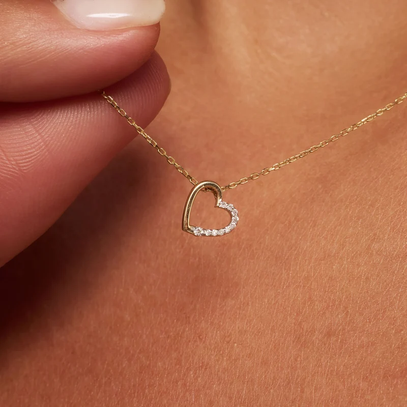 Isabel Bernard De la Paix Léna collier en or 14 carats avec diamant 0.03 ct IBD350029