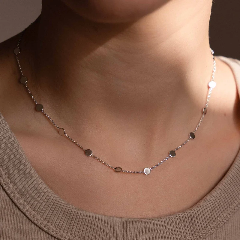 Violet Hamden Luna Ras-du-Cou en Argent 925 Sterling avec Lunes VH15002