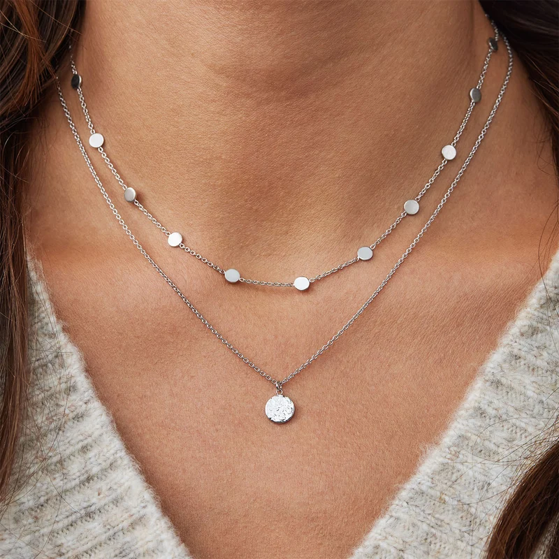 Violet Hamden Luna Ras-du-Cou en Argent 925 Sterling avec Lunes VH15002