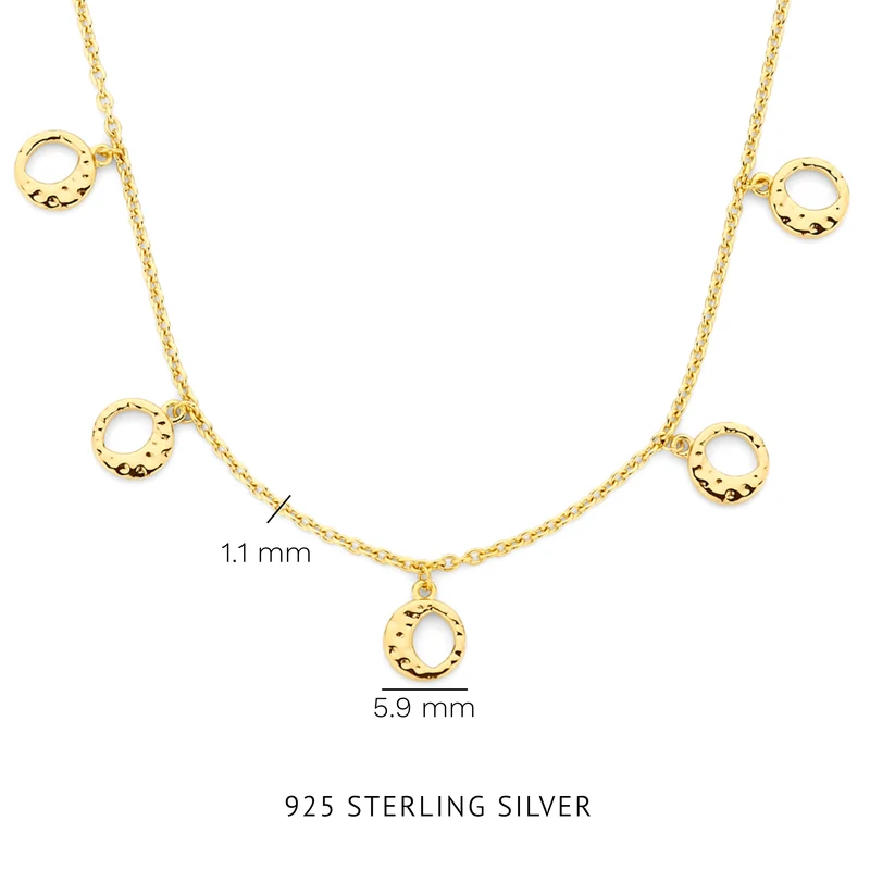 Violet Hamden Luna Collier en Argent 925 Sterling Plaqué Or avec Lunes VH340034