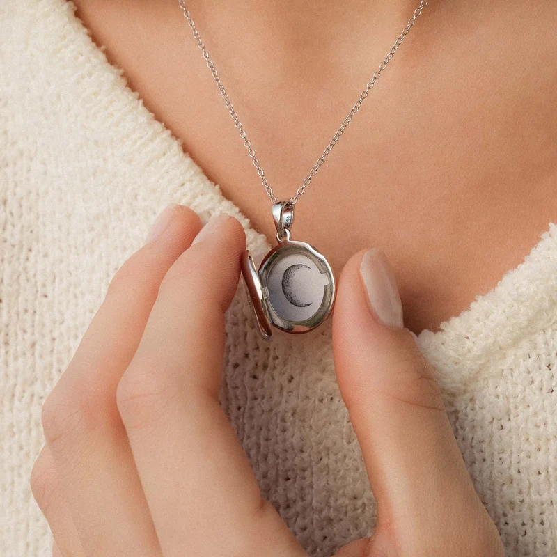 Violet Hamden Sisterhood Memory Collier en Argent 925 Sterling avec Médaillon Photo VH340029