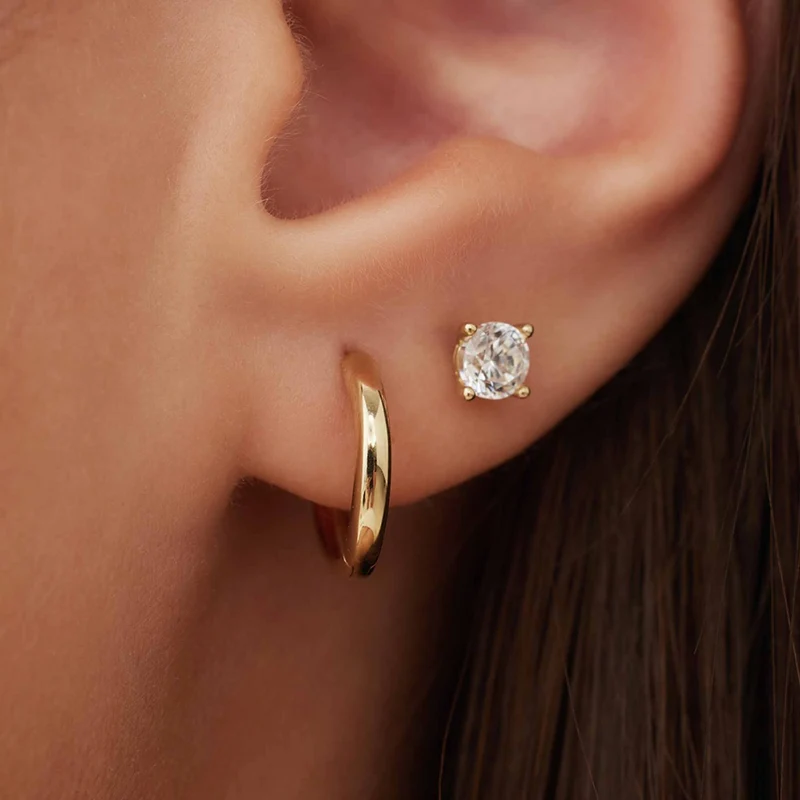 Isabel Bernard Cadeau d'Isabel Coffret cadeau boucles d'oreilles en or 14 carats avec zircone IB90188