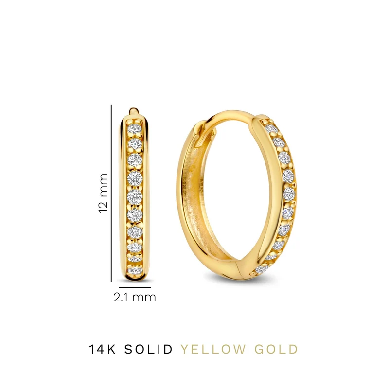 Isabel Bernard Cadeau d'Isabel Coffret cadeau boucles d'oreilles en or 14 carats avec zircone IB90188