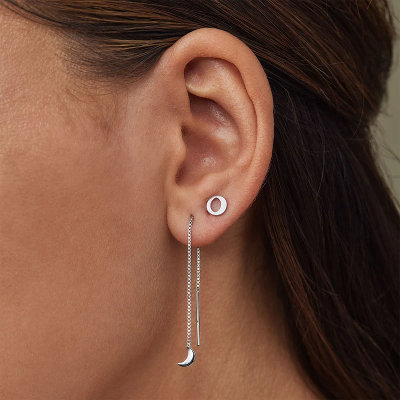 Violet Hamden Luna Boucles d’Oreilles Pendantes en Argent 925 Sterling avec Lunes VH16048