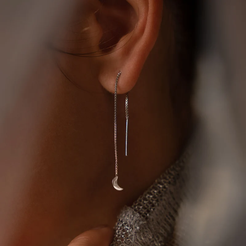 Violet Hamden Luna Boucles d’Oreilles Pendantes en Argent 925 Sterling avec Lunes VH16048