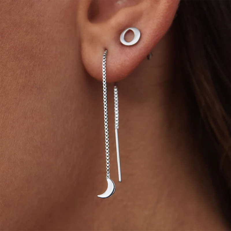 Violet Hamden Luna Boucles d’Oreilles Pendantes en Argent 925 Sterling avec Lunes VH16048