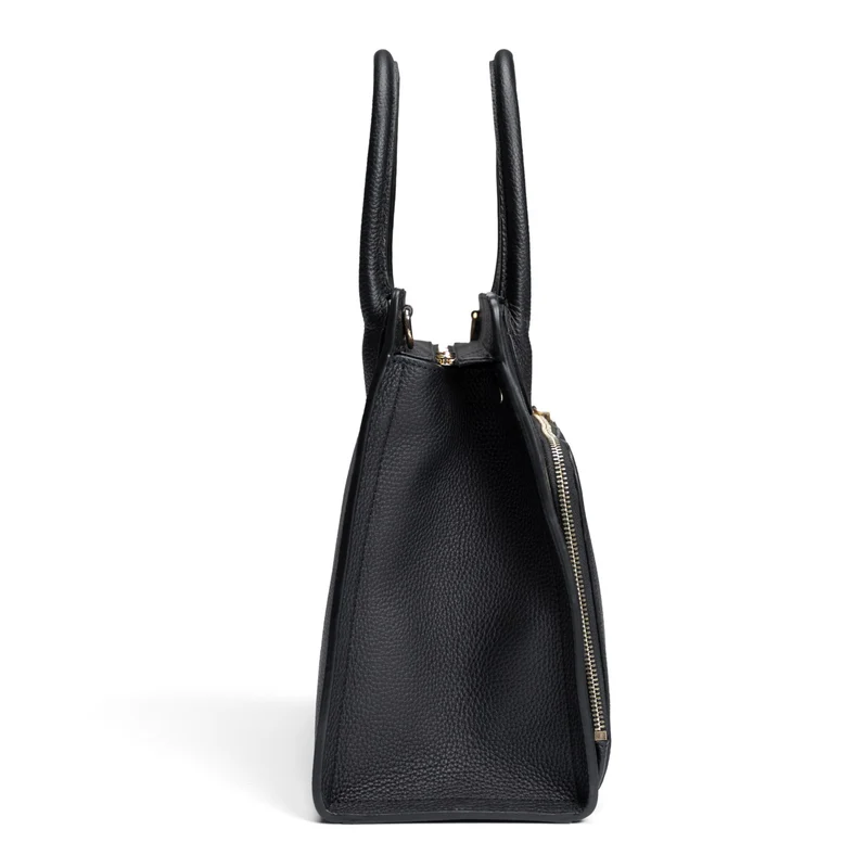 Isabel Bernard Honoré Nadine noir sac à main en cuir de veau avec compartiment pour ordinateur portable 13 pouces IB25110-001-13
