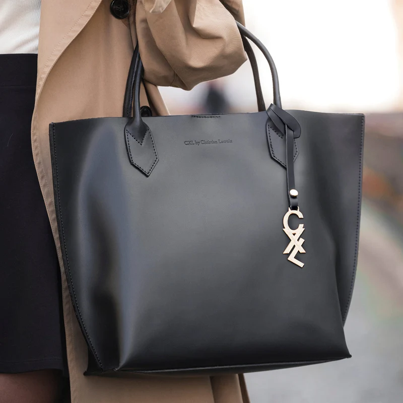 Sac cabas George V en cuir de veau italien avec pochette amovible