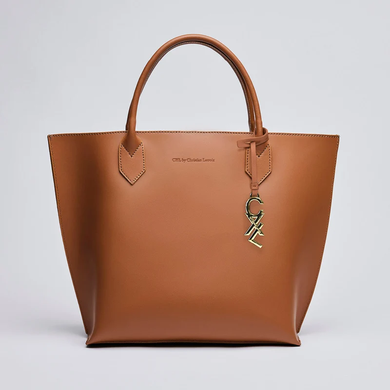 Sac cabas George V en cuir de veau italien avec pochette amovible