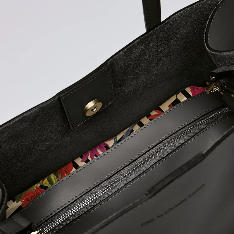 Sac cabas Rivoli en cuir de veau italien avec pochette amovible