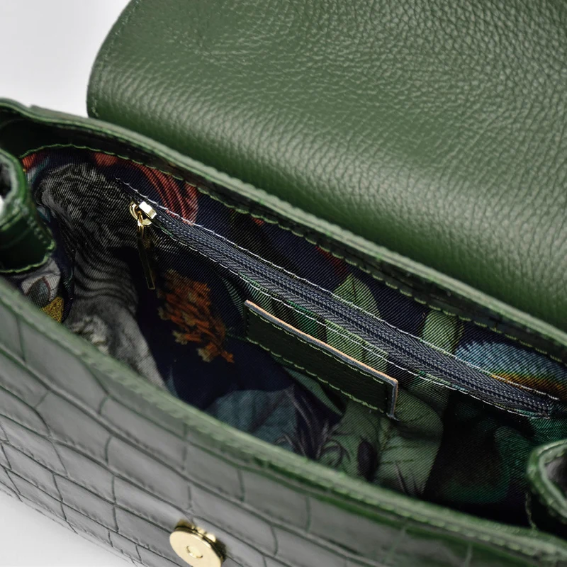 Sac à bandoulière Cremieux en cuir croco italien