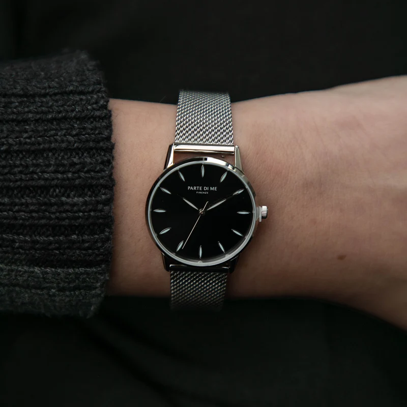 Parte Di Me Orologio montre ronde femme argenté et noir PDM09056