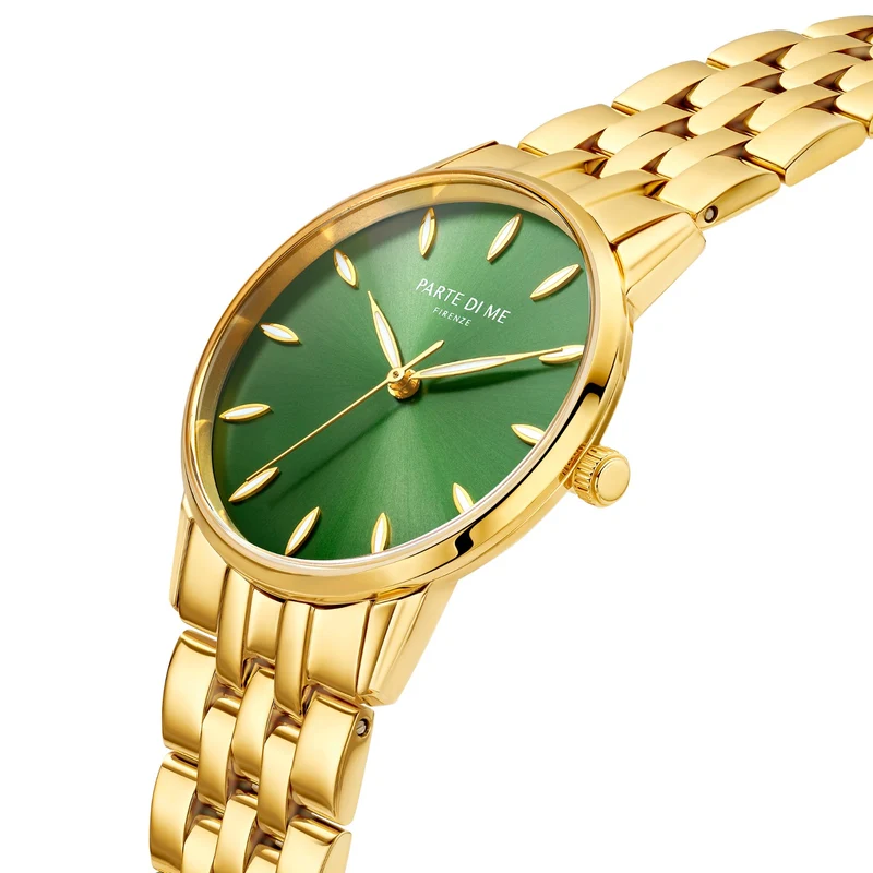 Parte Di Me Orologio montre ronde femme doré et vert PDM09046