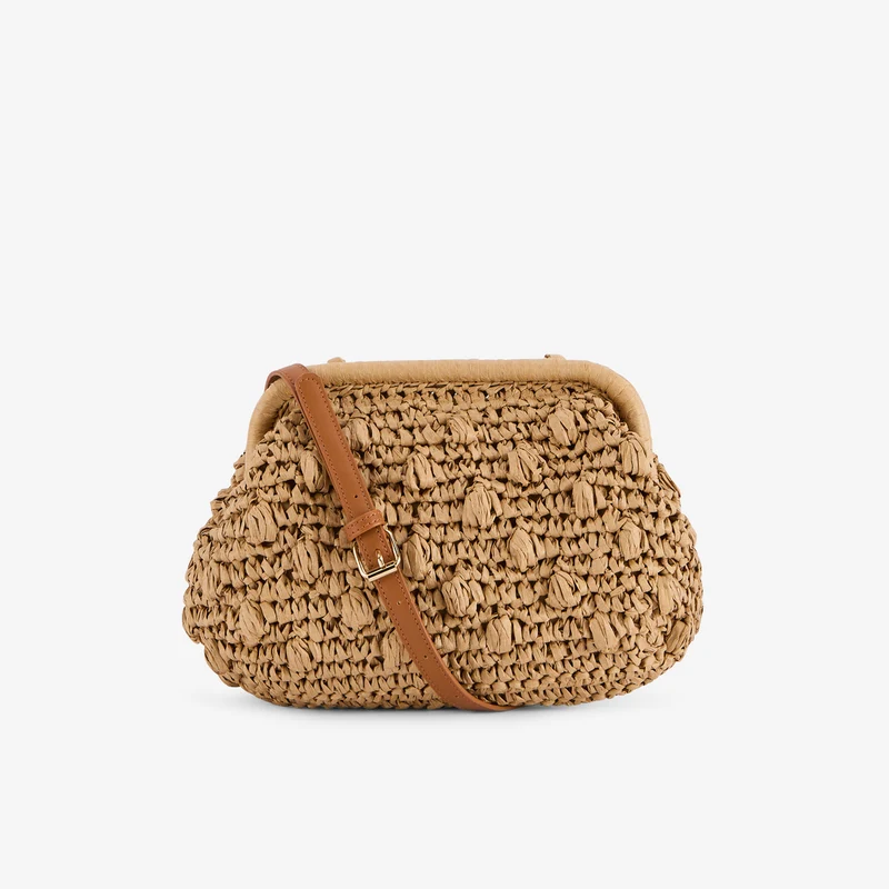 Sac pochette effet paille