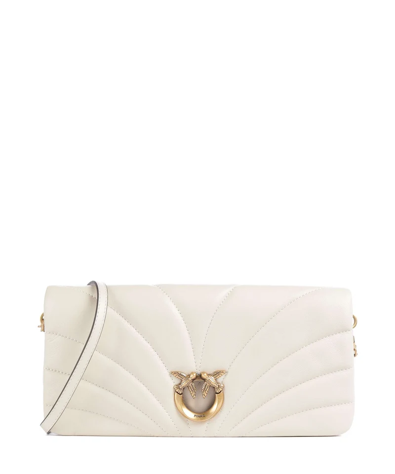 Pinko Click Horizontal Classic Sac bandoulière bianco seta/antique gold