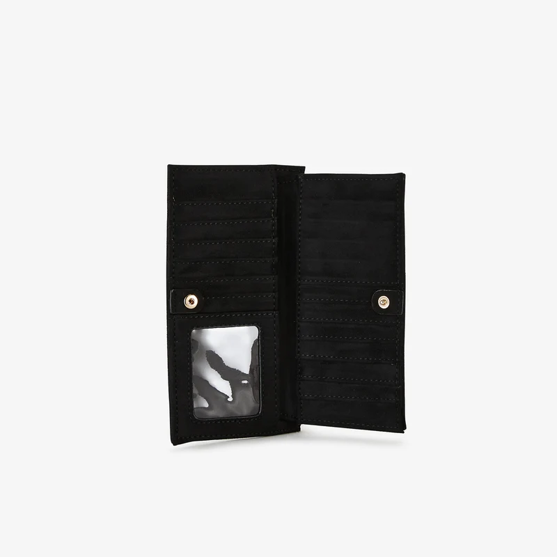 Portefeuille noir en suédine