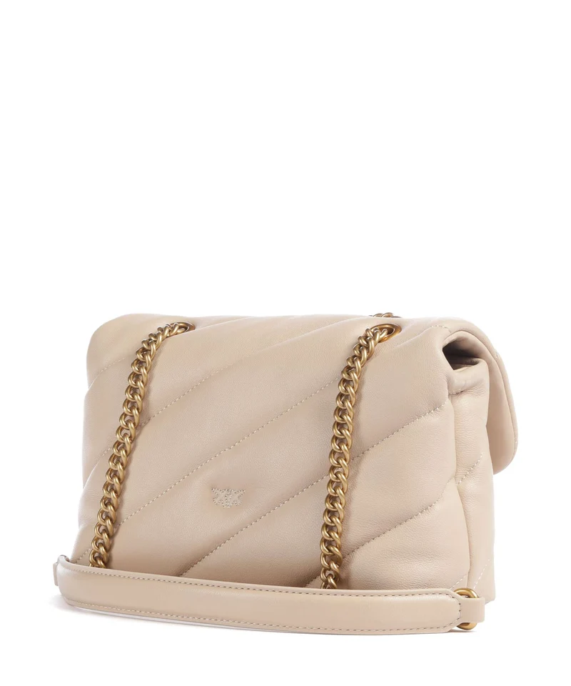 Pinko Love Puff Mini New Buckle Sac porté épaule beige/grigio fumo/antique gold