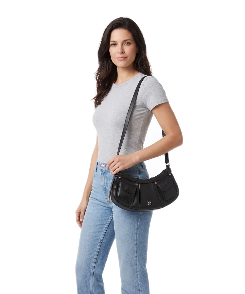 Pinko Pocket Mini Sac porté épaule nero limousine/mix gold
