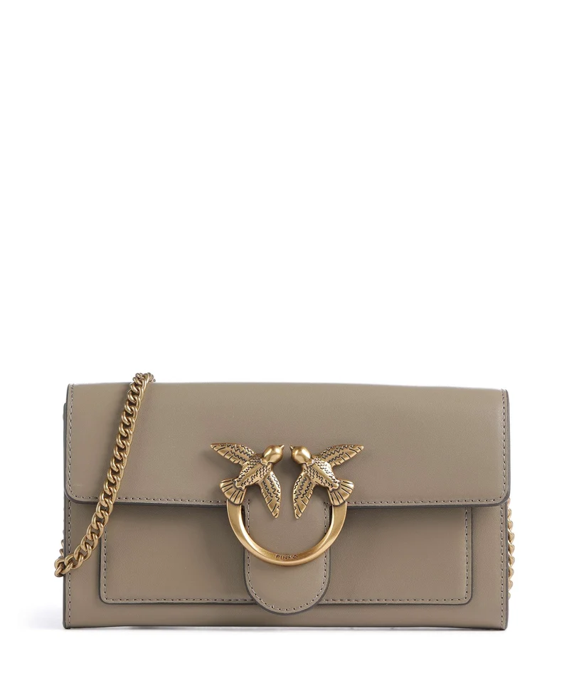 Pinko Love One Portefeuille grigio talpa/antique gold